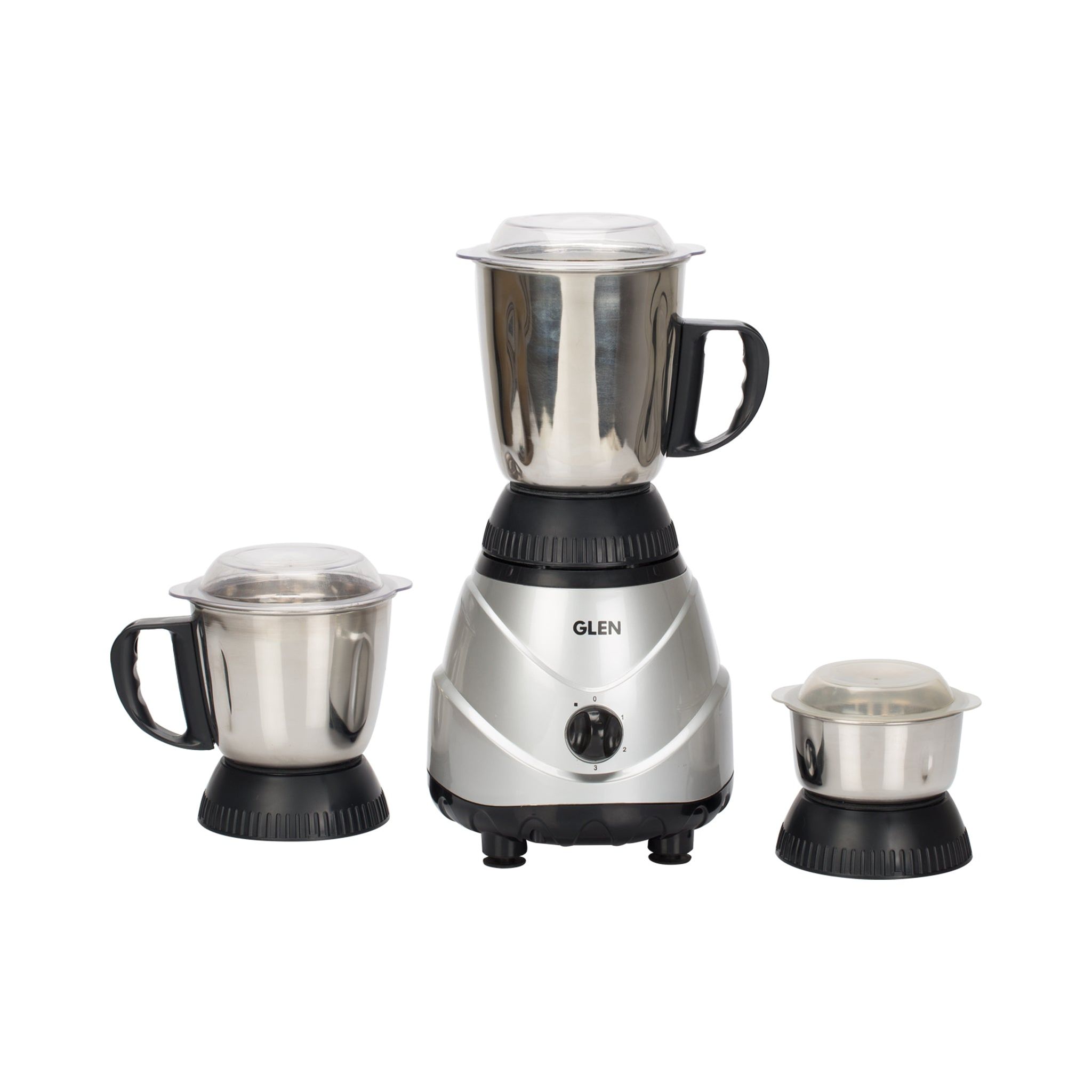 Mixer Grinder 750W 100% Copper motor, 3 Stainless Steel Liquidiser, Grinder, Chutney Jars - Silver (4022 PLAT)