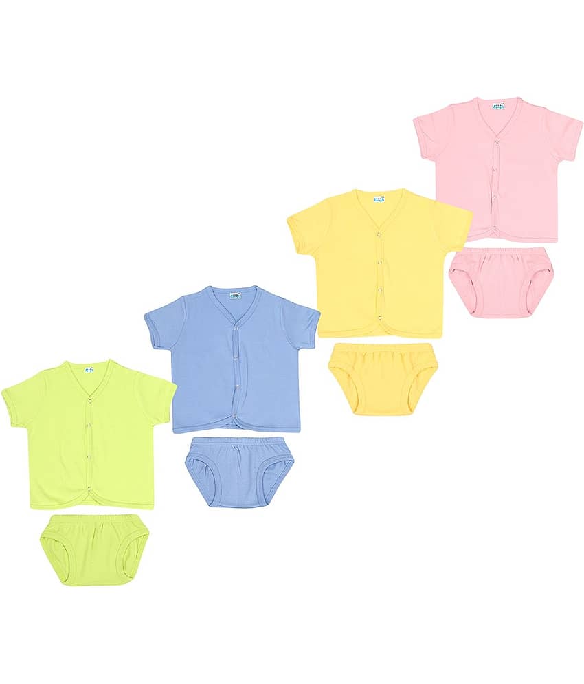 Dongli Pack of 4 Unisex for Baby 100% Cotton ( Multi )