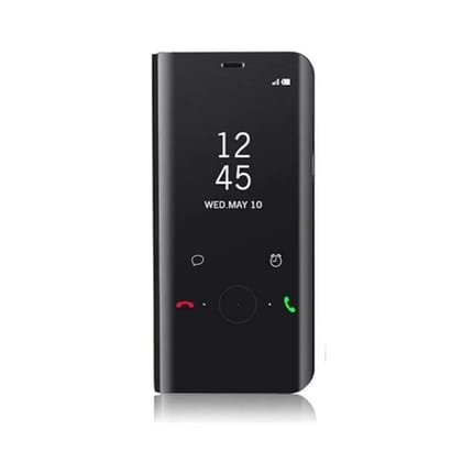 Samsung J3 Clear View Electroplate Mirror Protective Leather Flip Cover with Glass  Premium, Stylish, and Durable Case for Ultimate Protection and Functionality.