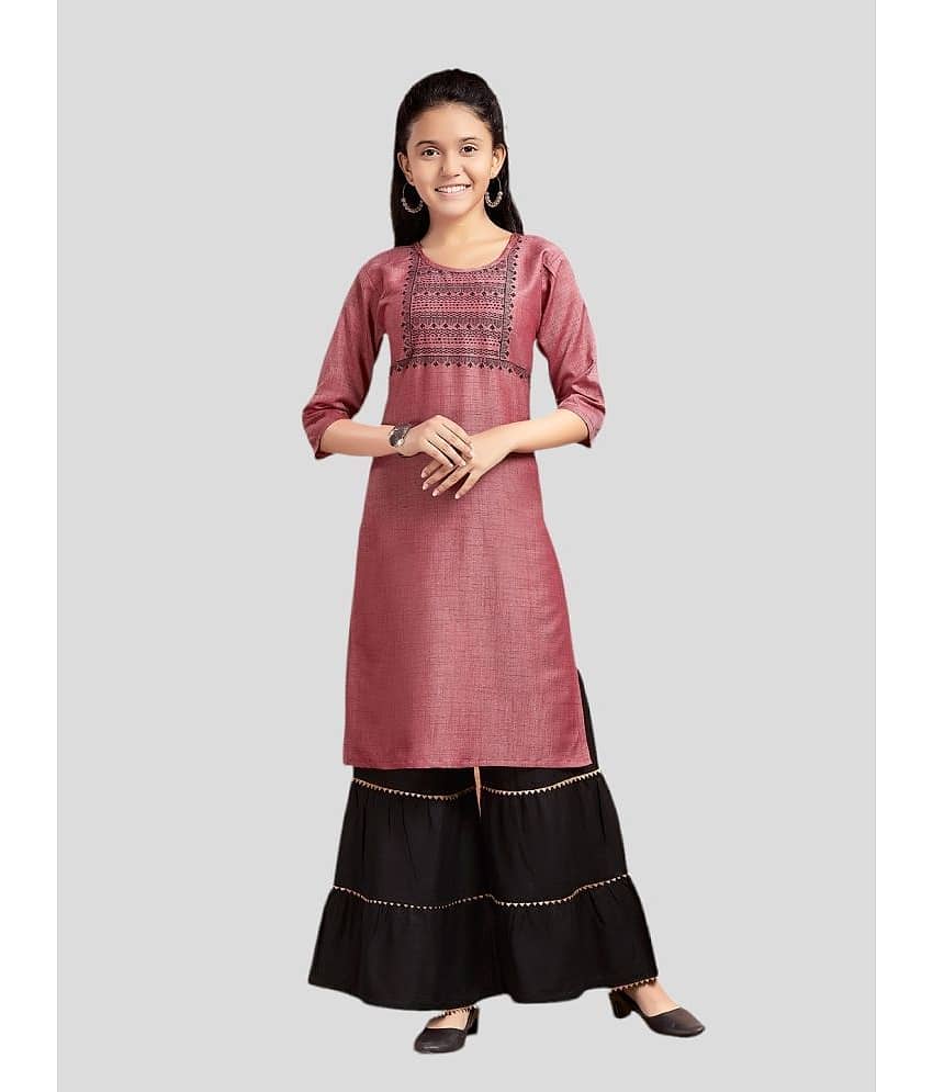 Aarika Girls Cotton Kurta and Sharara Set ( Pack of 1 , Maroon )
