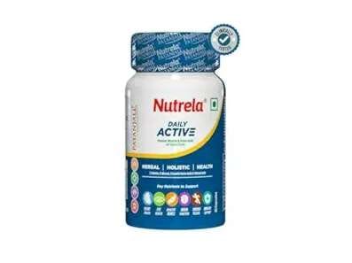 Nutrela Daily Active Multivitamin for Men & Women with essential amino acids, natural herbs , biofermented vitamins, minerals for Energy, Immunity, Brain, Eye & Heart Health - 30 Veg Capsules-By Patanjali