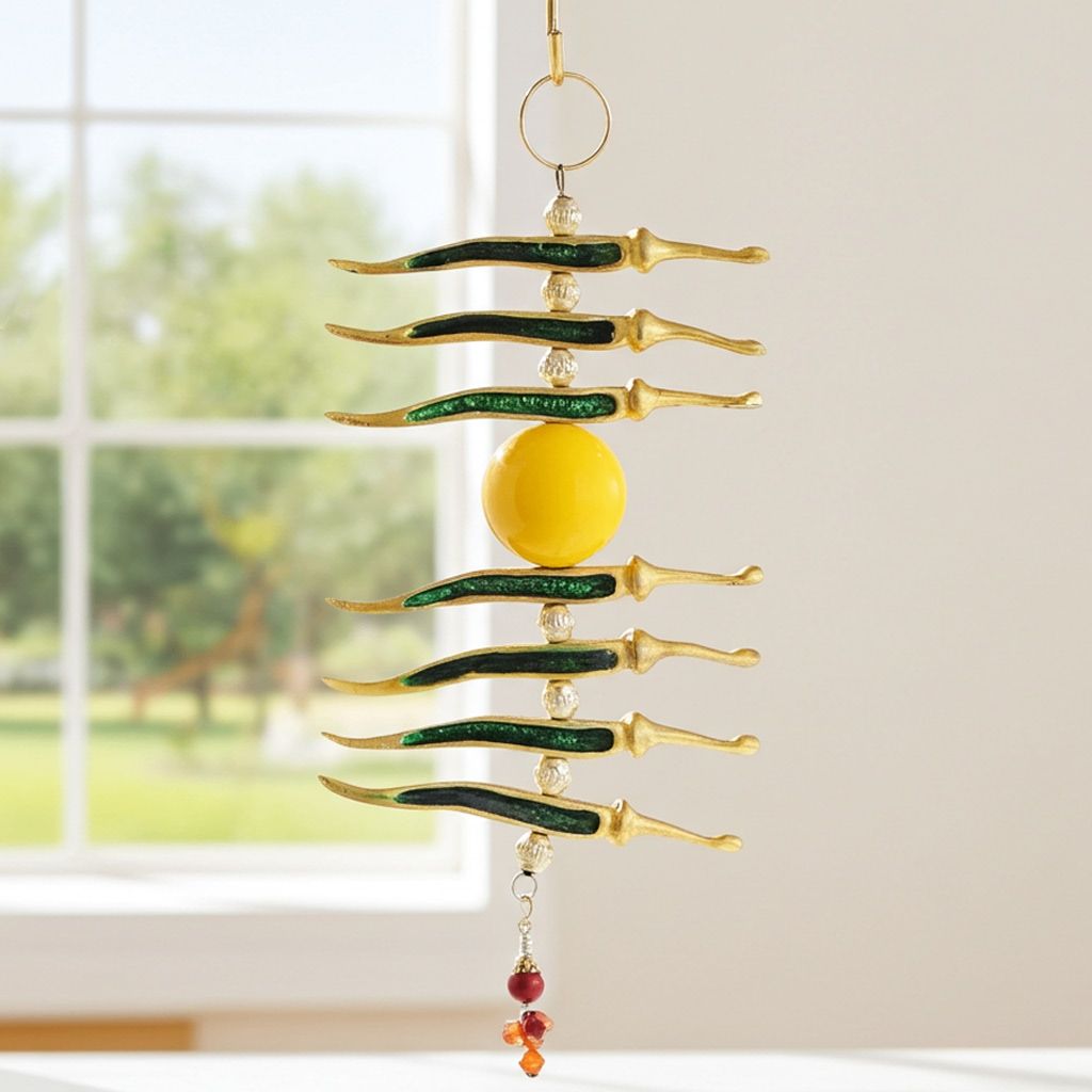 Aluminium Wall Hanging Showpiece Nimbu Mirchi Latkan (ASMAS269 B)