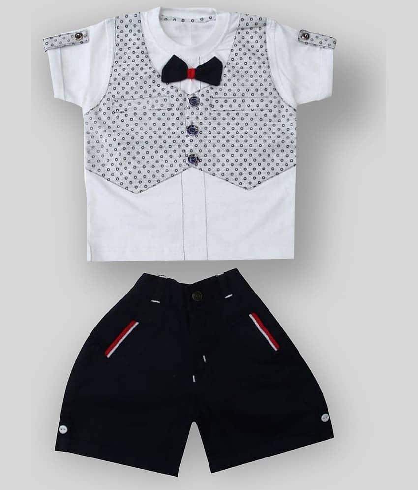 Zadmus Pack of 1 Boys Cotton T-Shirt & Shorts Set ( Blue )