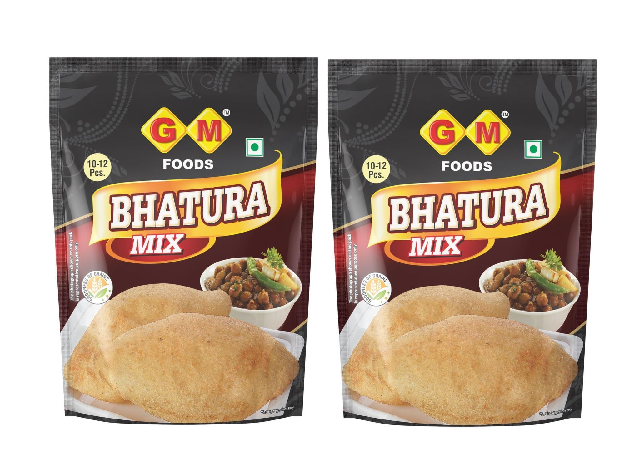 GM Foods Bhatura Mix 400 Grams (Pack of 2) | Ready to Cook Soft & Puffy Bhaturas | Authentic Flavour with Pure Ingredients | Easy Preparation | No MSG, Artificial Colours & No Preservatives