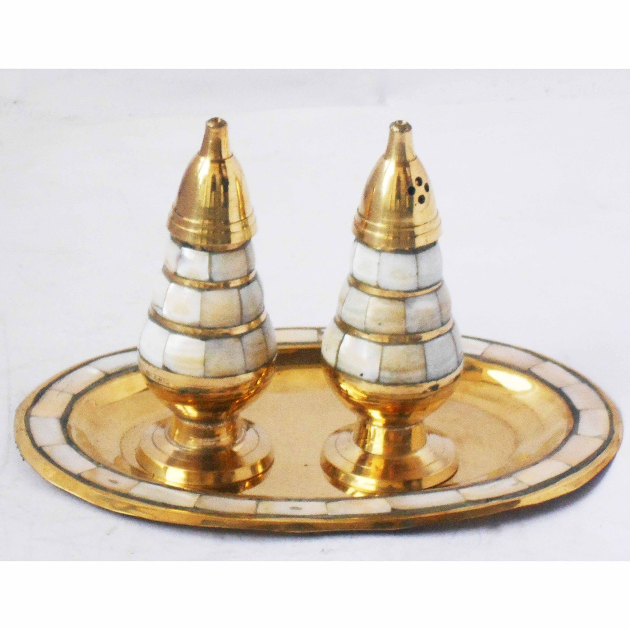 Brass Namak Dani And Mirch Dani Salt And Pepper Holder (ZMAS353)