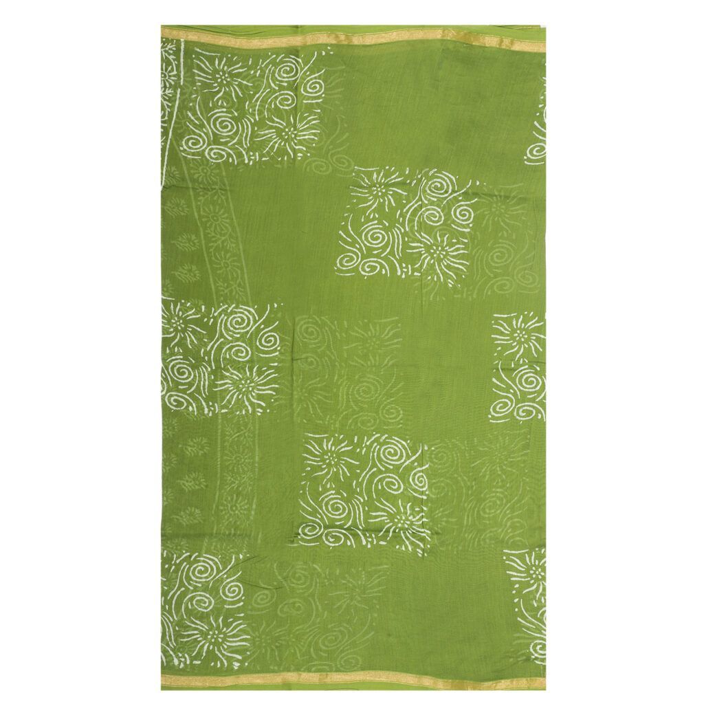 HANDLOOM CHANDERI 03 PCS DABU PRINTED SUIT (SKU - 1RDS04101220 Suit 50)