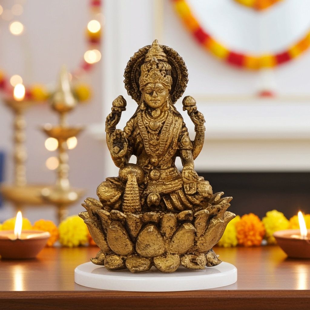 Brass Laxmi Murti for Diwali Gift, Mandir & Home, Height : 1.5 Inch (BSMAS1870 L)