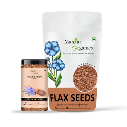 ManHar Organics Raw Flax Seeds 1550g - Alsi Seeds for Weight Loss, Diet Food (Pack of 2) (Flax seeds, 1550)