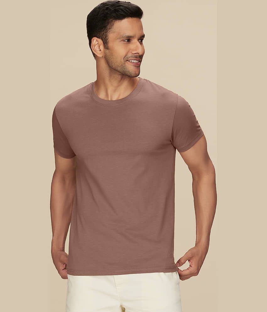 XYXX Pack of 1 Cotton Regular Fit Men's T-Shirt ( Brown )