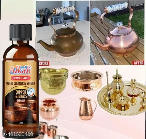 Alkali brass and copper metal cleaner 200 ml pack of 1 natural organic brass copper utensils vessel household cleaning and shiner