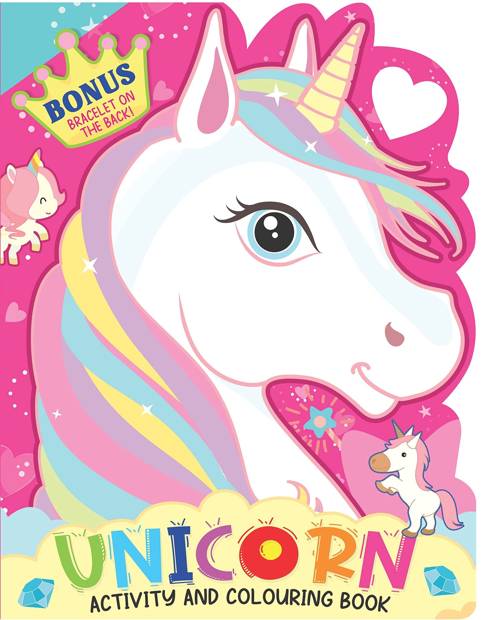 Unicorn Activity and Colouring Book- Die Cut Animal Shaped Book for Kids Age 3-8 Years Dreamland Publications