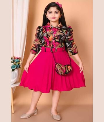 SM glob Cotton Blend Frock For Girls ( Pack of 1 , Pink )