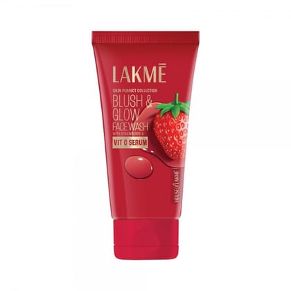Lakme Blush & Glow Strawberry Refreshing Gel Face Wash 100 g, With 100% Natural Fruit for Glowing Skin - Daily Gentle Exfoliating Facial Cleanser Lakme Blush & Glow Strawberry Refreshing Gel Face Wash 100 g, With 100% Natural Fruit for Glowing Skin - Daily Gentle Exfoliating Facial Cleanser