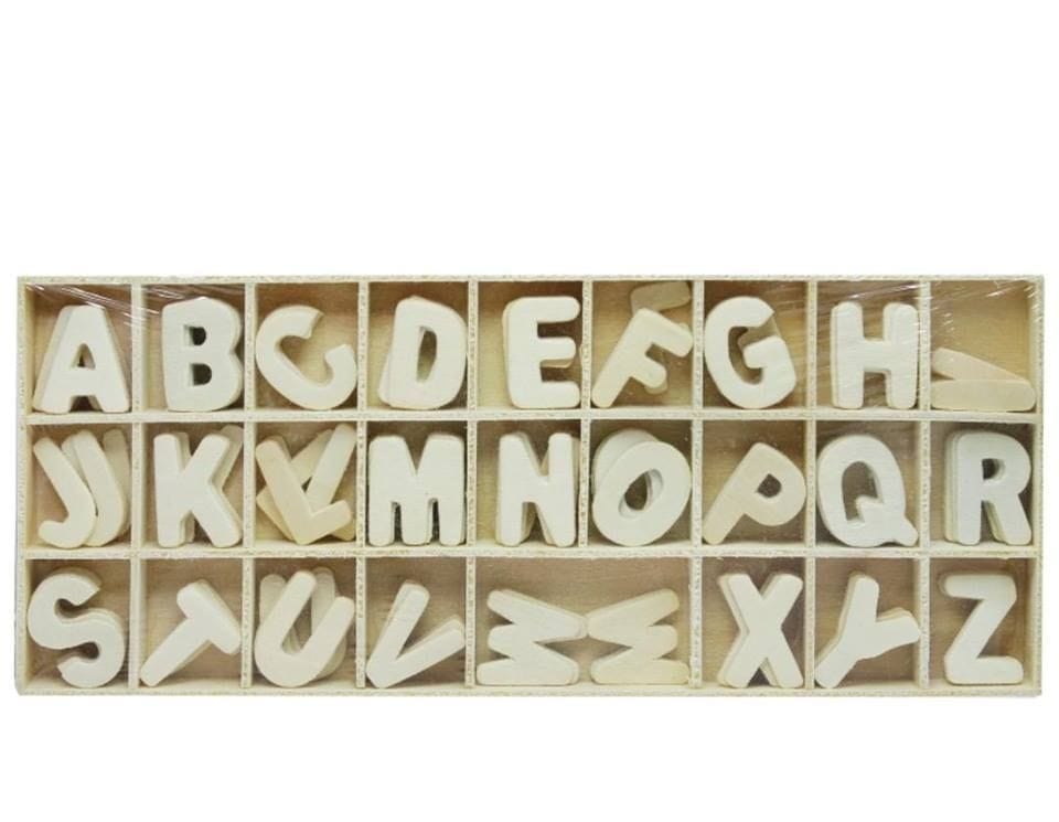 Big Wooden Alphabets Set (5 Pcs Each) Letters for Nameplates and other purpose