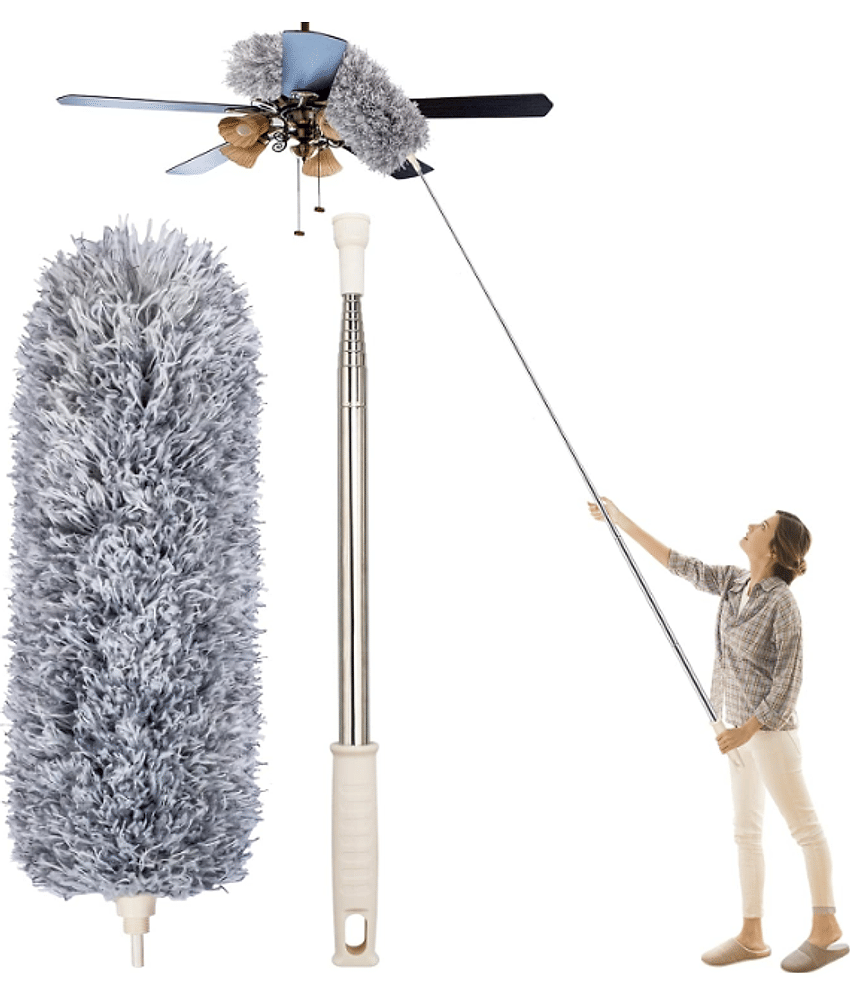 INSHOP Extendable Fan Cleaning Microfiber Duster W Handy Vacuum Cleaner