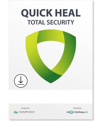 Quick Heal Total Security Latest (1 PC / 3 Years) AI Based Device Security for Windows PC | Banking and Browsing Protection | Dark Web Monitoring and Parental Control (Email Delivery)