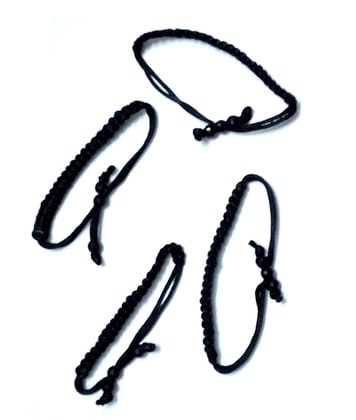 Nawani Handmade Black Dhaga Thread Bracelet For Men Girls And Boys Nazar Bracelets 4 Piece.