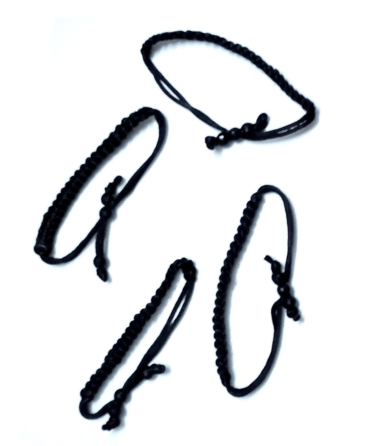 Nawani Handmade Black Dhaga Thread Bracelet For Men Girls And Boys Nazar Bracelets 4 Piece.