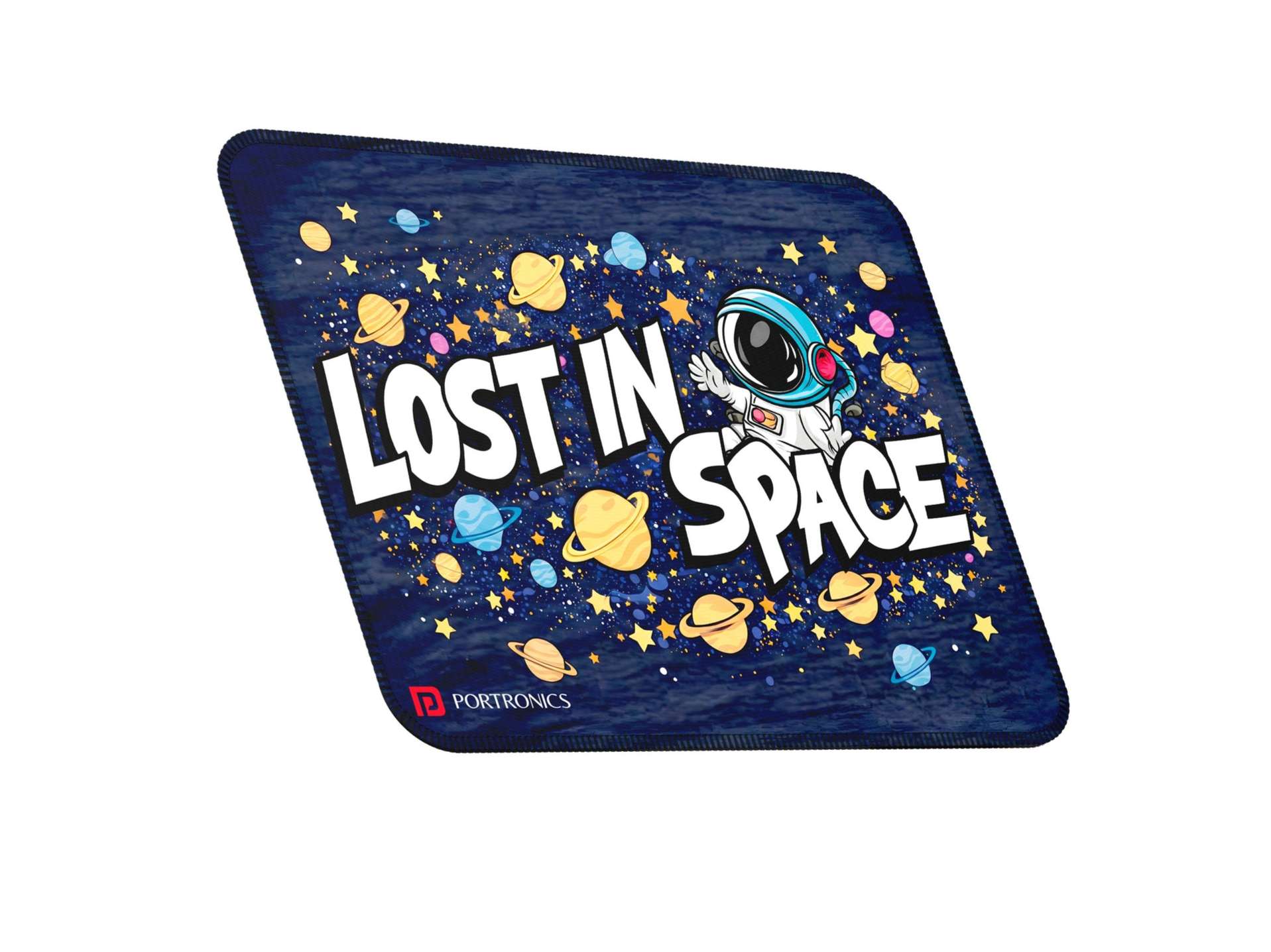 Portronics Comfipad Space Anti-Slip Rubber Base, Stitched Edges, Smooth Fabric Surface, Water Resistant, Durable & Rollable Gaming Mouse Pad - Blue