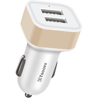 TP TROOPS Dual Port Car Charger, 20W Quick Charging, 2.4A, Dual USB Port Output, Fast Charge, Smart IC Protection