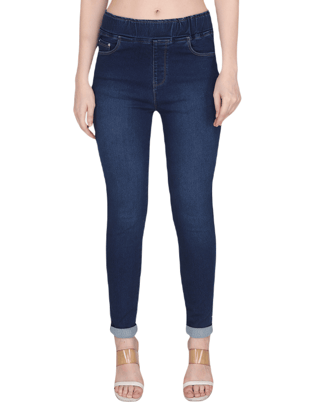 Albion By CnM Women Stretchable Dark Blue Denim Jegging