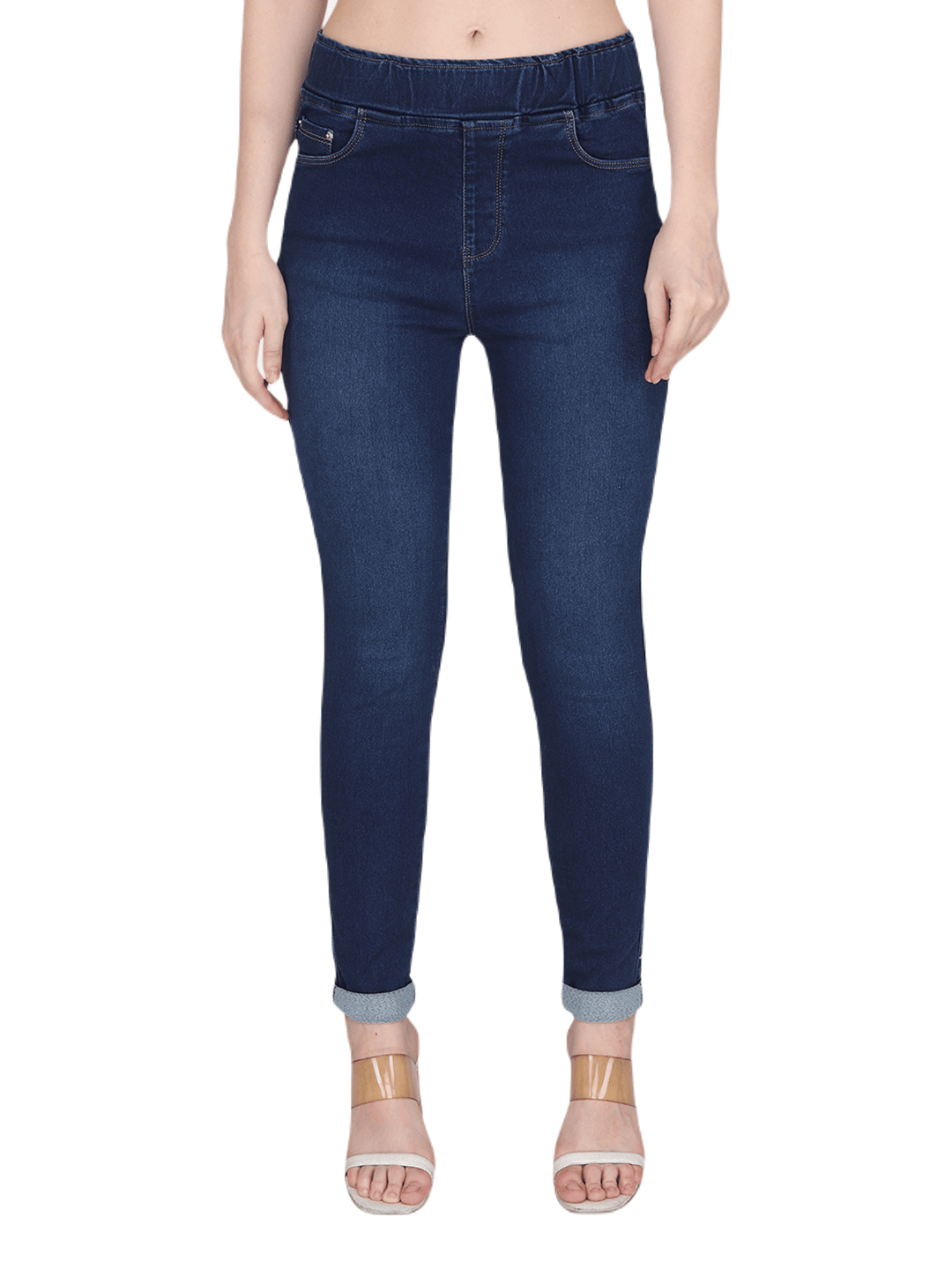 Albion By CnM Women Stretchable Dark Blue Denim Jegging