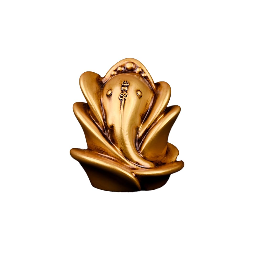 Artarium Rose Shape Ganesha Ji Idol | Ganesha Ji Murti | Ganesha Statue Figurine for Car Dashboard Decoration & Pooja Gifting Purpose Sculpture Office House Warming Statue Pack of 1