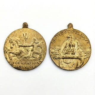 Navy Occupation Service 1947 USA old Medal Silver Plated Ancient India Series
