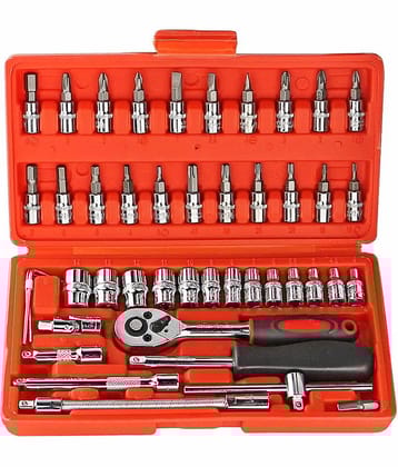 Shopper52-46 in 1 Pcs Tool Kit & Screwdriver Set Multi-Purpose Combination Socket Set Case Precision Screw Driver Tool Box