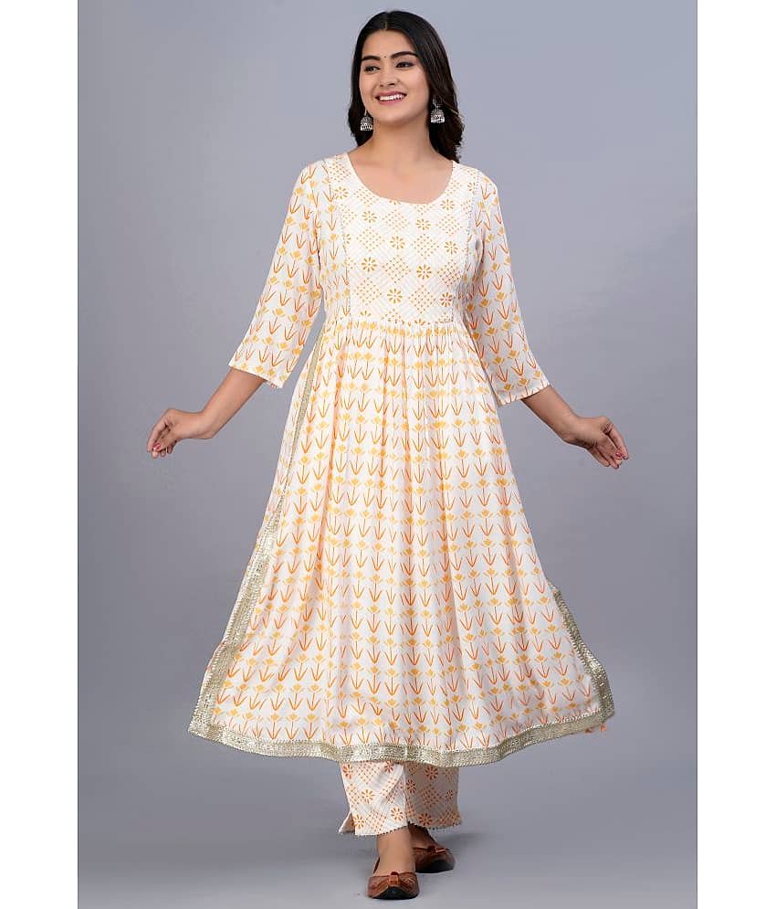 Smien - Yellow Straight Cotton Women's Stitched Salwar Suit ( Pack of 1 )