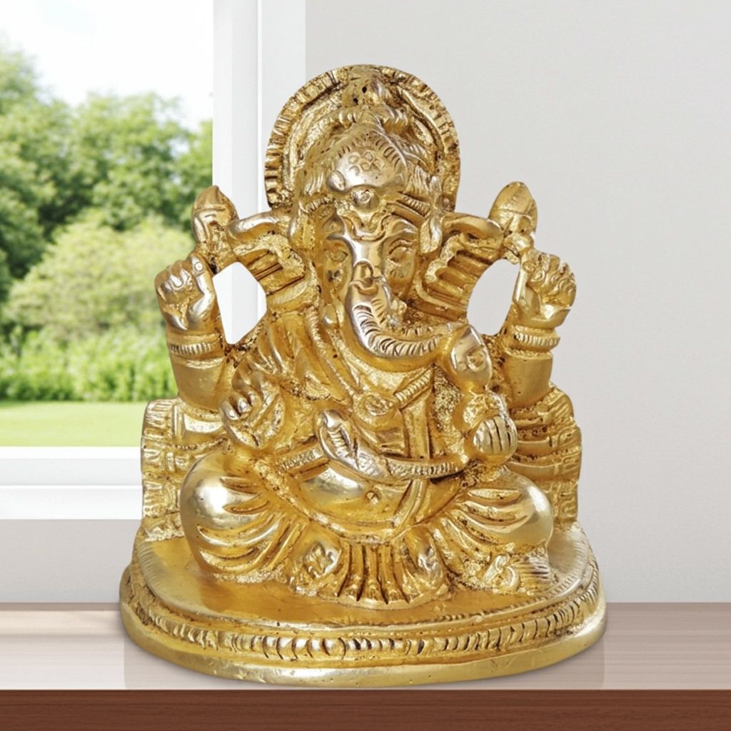 Brass Showpiece Ganesh Ji Statue (BSMAS1047 C)