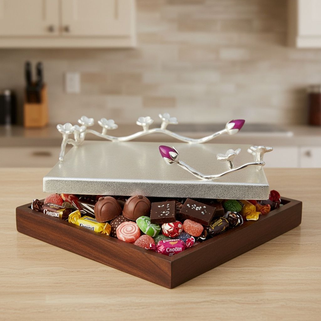 Aluminium Decorative Flower Candy Box, Diwali Gifting Item (ATMAS051 D)