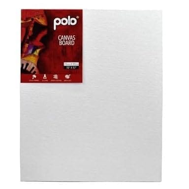 Polo Canvas Board 25 x 30 cm - Artist-Grade Canvas Panel, Double-Primed and Acid-Free Surface for Acrylic, Oil, Watercolor, and Mixed Media Painting - Ideal for Students, Beginners, and Professional Artists