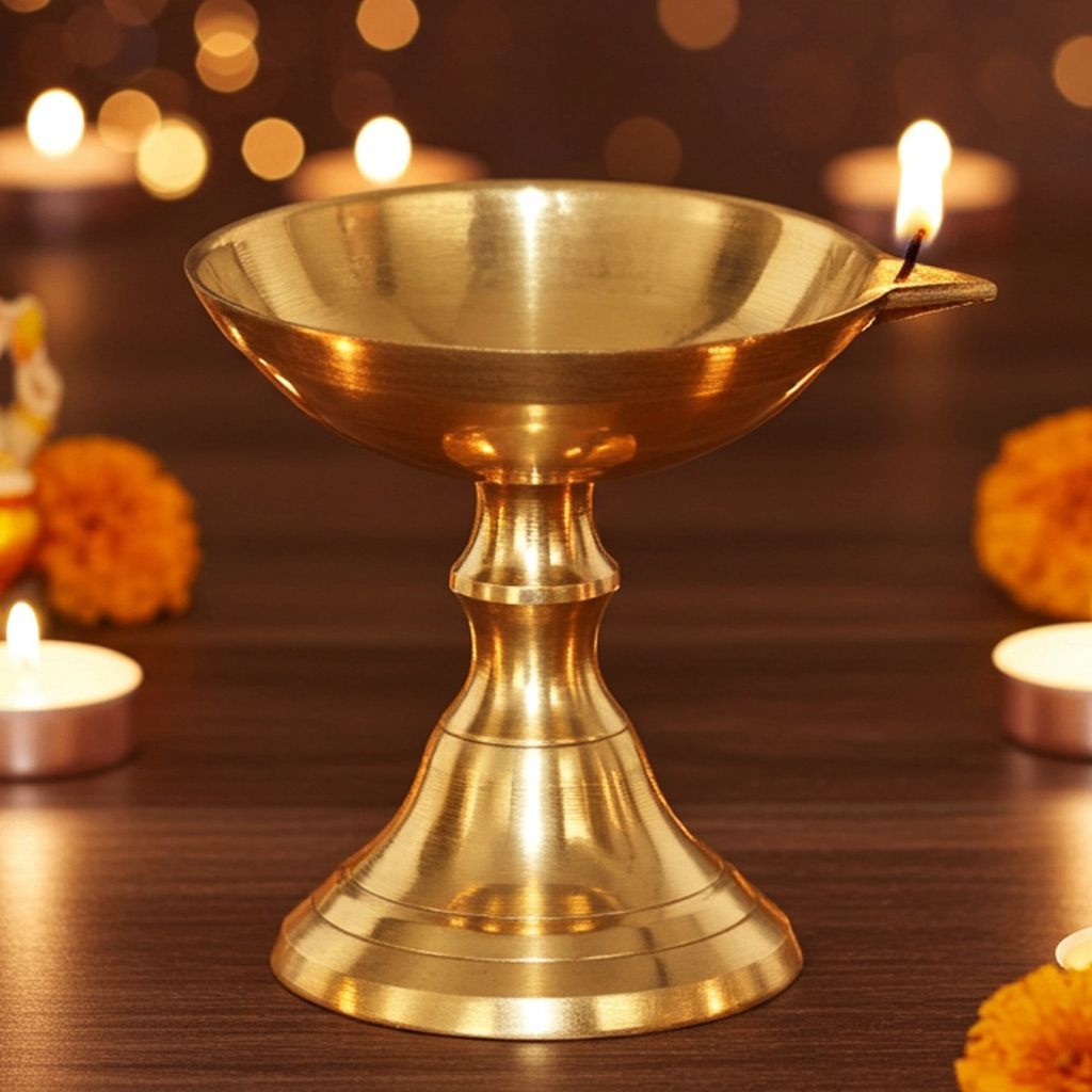 Brass Table Decor Panti Stand Deepak No. 1 (FMAS685 A)