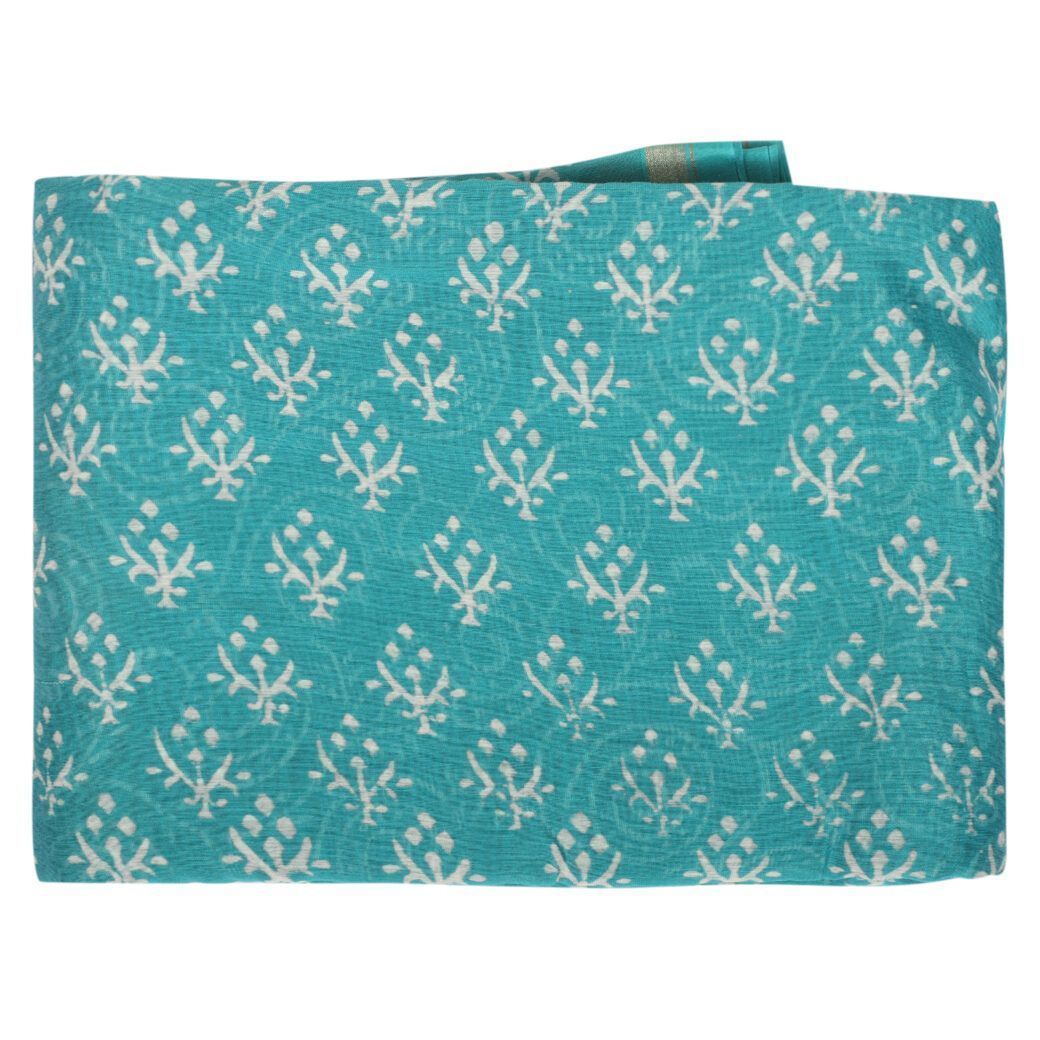 HANDLOOM CHANDERI 03 PCS DABU PRINTED SUIT (SKU - 1RDS01191120 Suit 55)