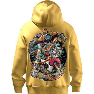 BULL CLOTHING Mens Space Monkey Graphic Hoodie 60 Cotton 40 Poly 280 GSM Fleece Pullover Sweatshirt (S) BULL CLOTHING Mens Space Monkey Graphic Hoodie 60 Cotton 40 Poly 280 GSM Fleece Pullover Sweatshirt (S)