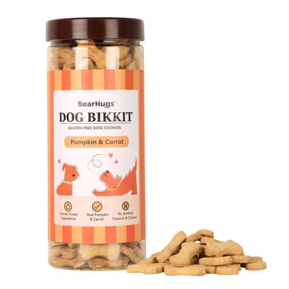 BearHugs Dog Bikkit Gluten Free Cookies Used Pumpkin & Carrot Ages Dog