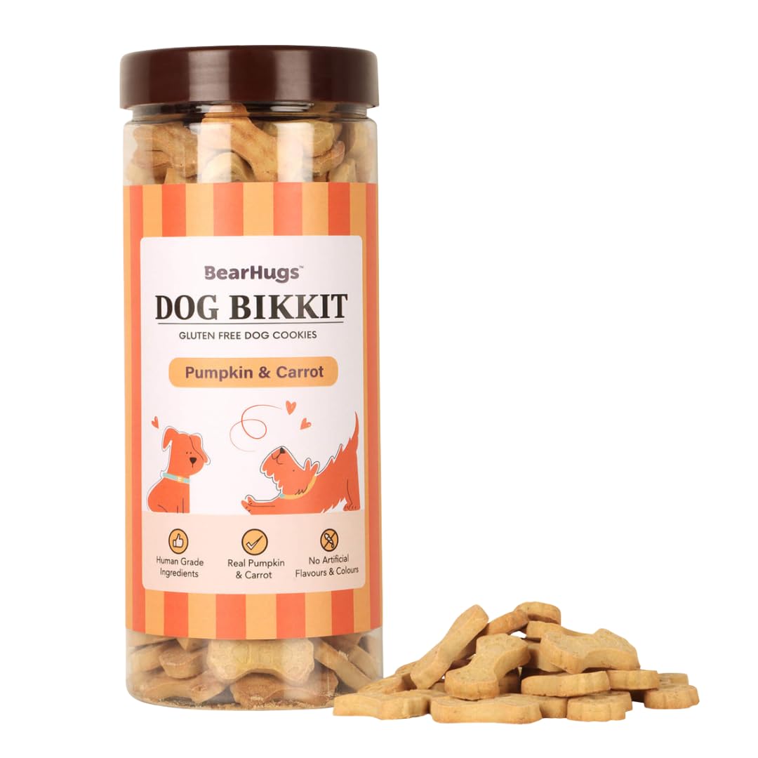 BearHugs Dog Bikkit Gluten Free Cookies Used Pumpkin & Carrot Ages Dog