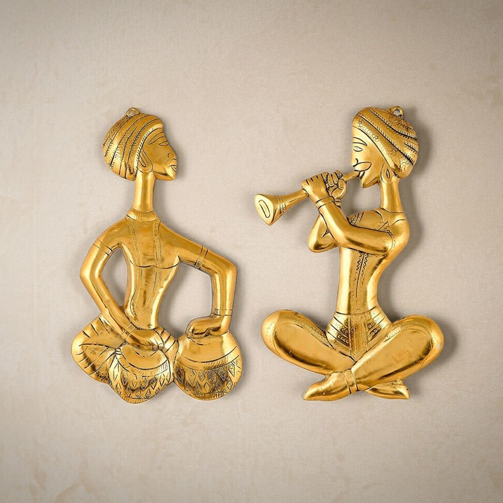 Aluminium Wall Hanging Showpiece Musical Lady Set (ASMAS352 G)