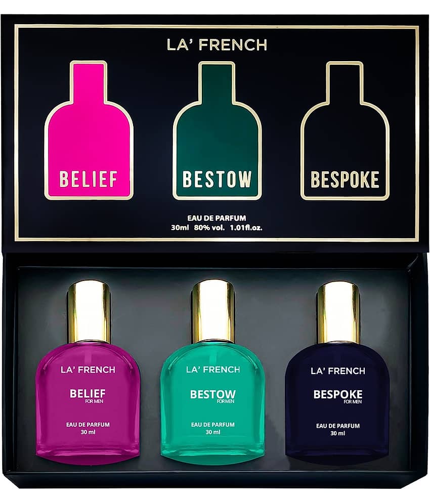 LA FRENCH - B Series Gift Set (Belief Bestow Bespoke) Eau De Parfum (EDP) For Men 90ml ( Pack of 1 )