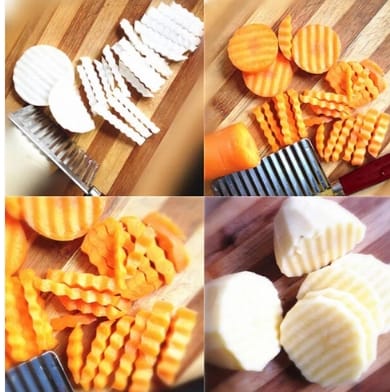 Stainless Steel Crinkle Cutter Knife for Salad and Vegetables