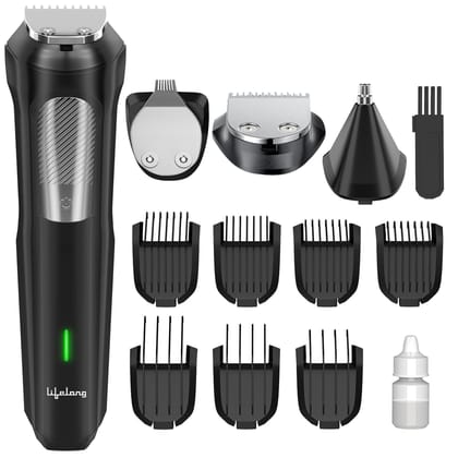 Lifelong All in One Trimmer for Men | 12-in-1 Shaving Kit for Man | Multi Razor Precision Beard, Nose, Body, Private Parts | Full Body Shaver | Best Grooming Gifts | 7Combs | 120Min Runtime | 9000RPM Black / Free Lifelong All in One Trimmer for Men | 12-in-1 Shaving Kit for Man | Multi Razor Precision Beard, Nose, Body, Private Parts | Full Body Shaver | Best Grooming Gifts | 7Combs | 120Min Runtime | 9000RPM Black / Free