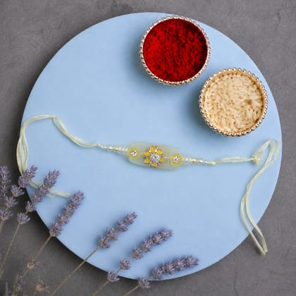 Elegant Pearl Daisy Designer Rakhi