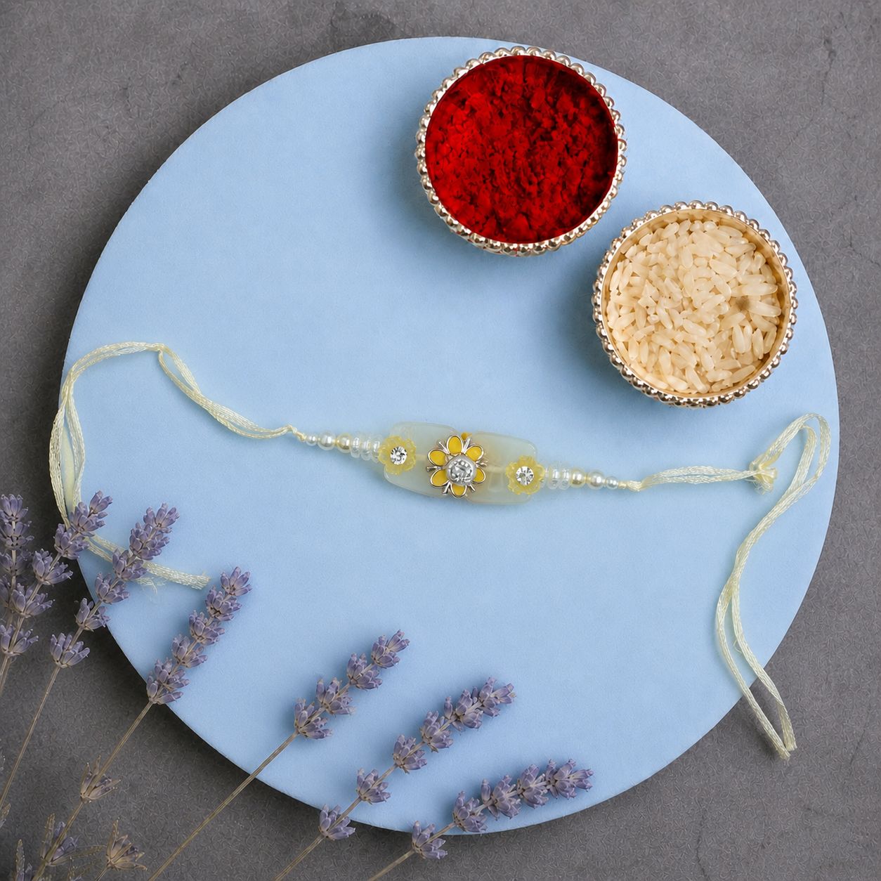 Elegant Pearl Daisy Designer Rakhi
