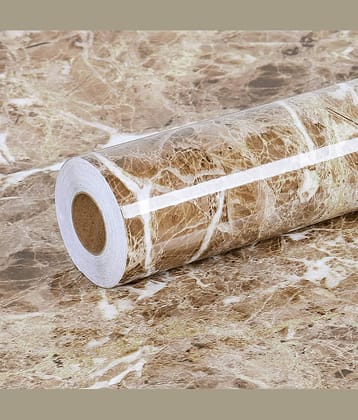 Geeo Premium Light Brown Marble Design Wallpaper 60cm x 2m (Pack of 1)