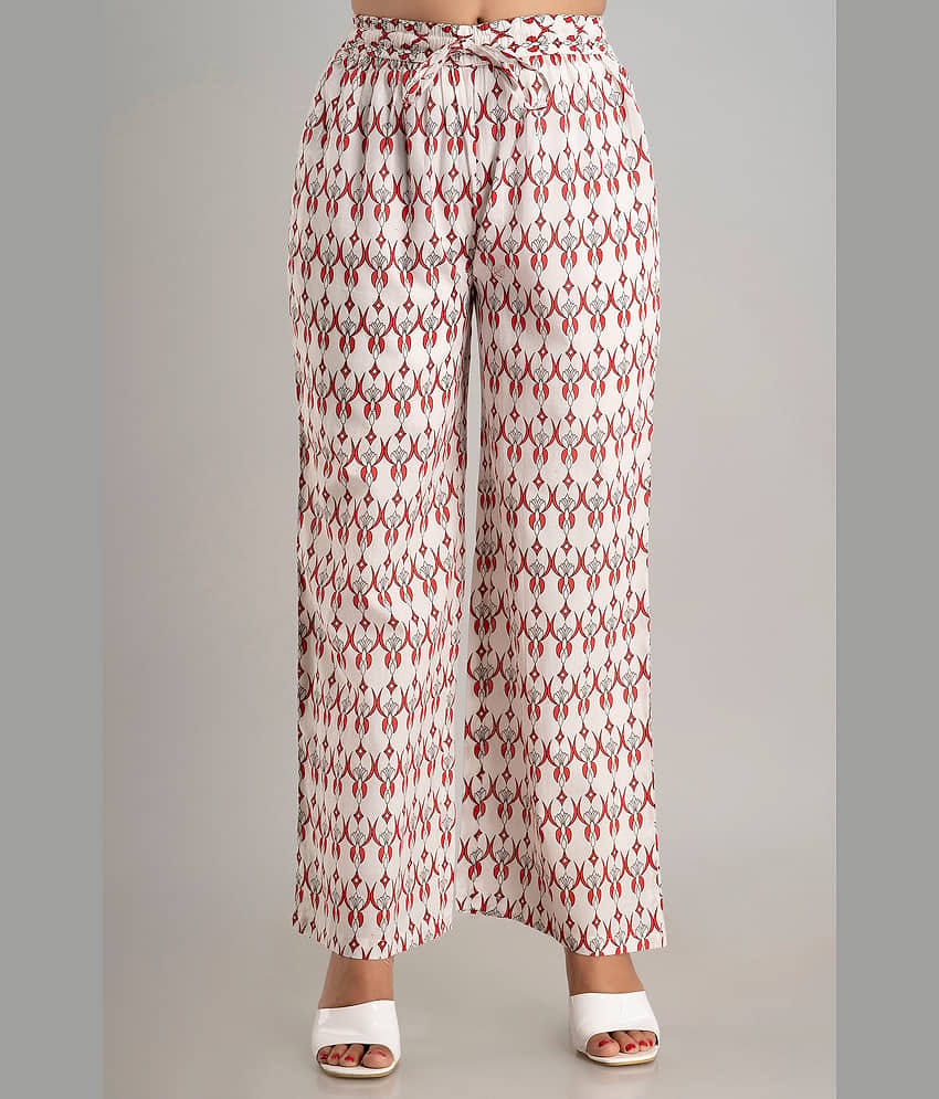 MAUKA - Red Rayon Women's Palazzo ( Pack of 1 )