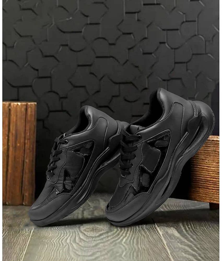 Figor Comfortable/Running/Gym - Black Men's Sneakers