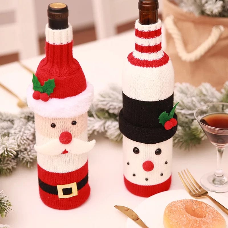 Christmas Knit Wine Bottle Cover (Set Of 2)