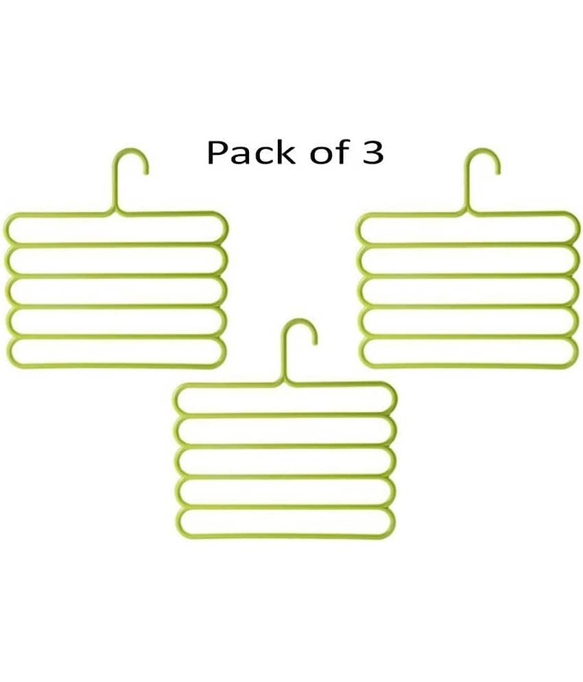 DeoDap Wardrobe Storage Organizer - 5 in 1 Multipurpose Plastic Hanger, Assorted