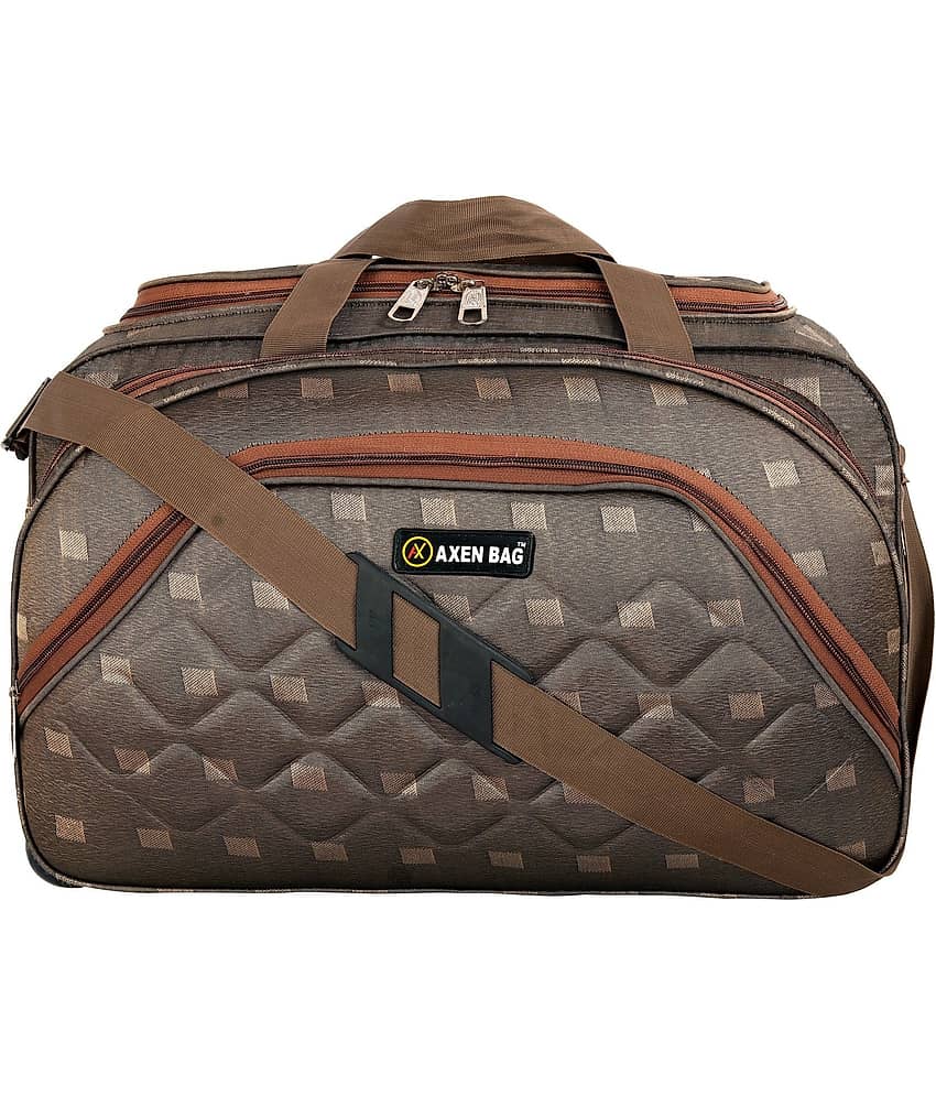 AXEN BAGS 50 Ltrs BROWN Polyester Duffle Trolley
